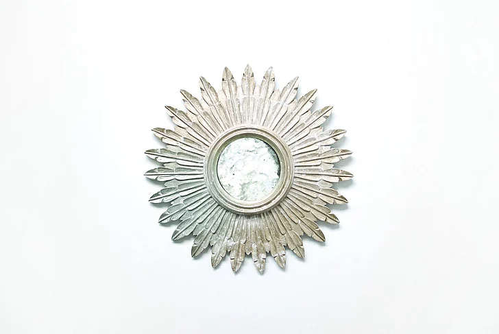 Worlds Away Santo Champagne Silver Leaf Handcarved Mirror SANTO S