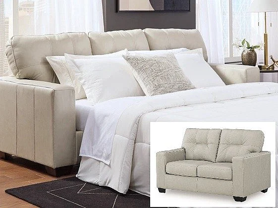 Ashley Furniture Santorine 2pc Sofa Sleeper Living Room Set in Bone