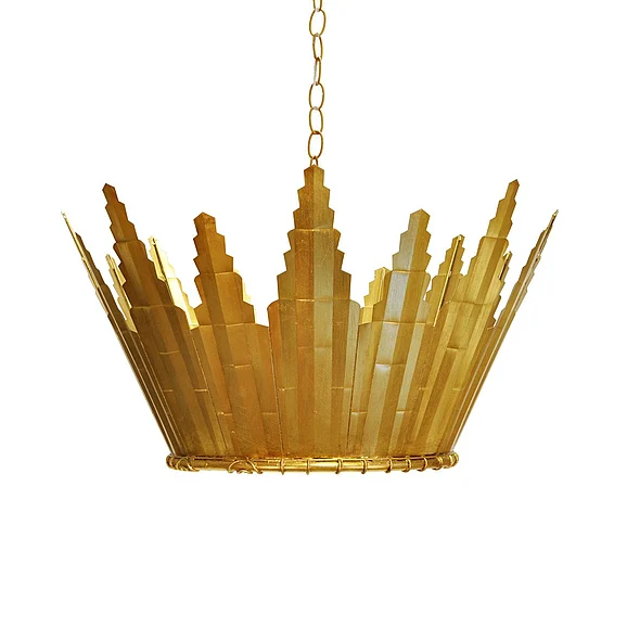 Worlds Away Santorini Sunburst Chandelier in Gold Leaf SANTORINI G