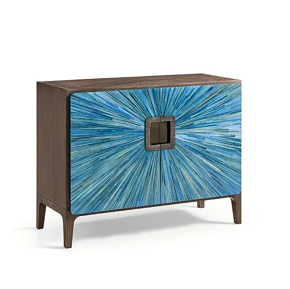 Jonathan Charles JC Modern Sapphire Accent Chest in Azure Blue Straw 500545-ABS