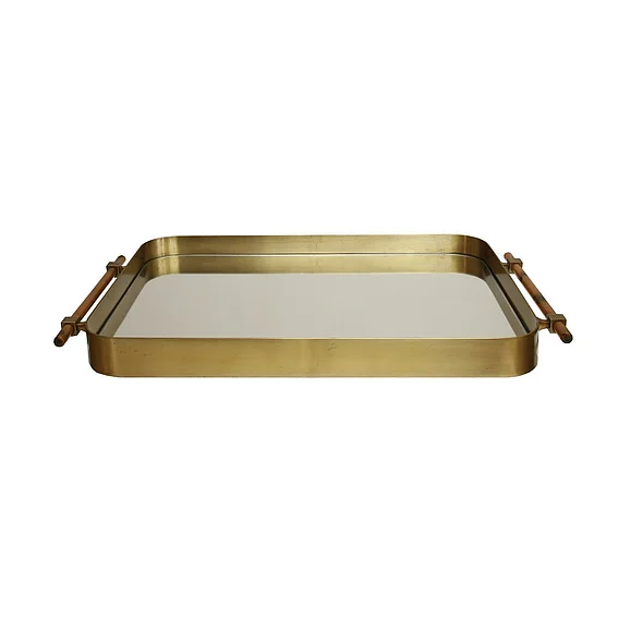 Worlds Away Saratoga Antique Brass Frame Tray SARATOGA BR