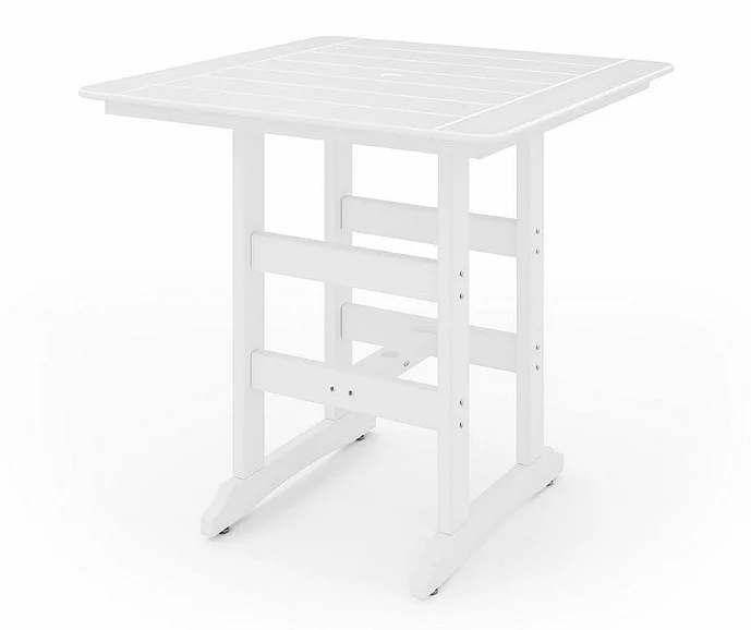 SoPoly 44" Savannah Square Bar Table in Destin White SAVB44-DE-DE