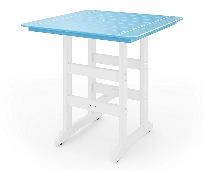 SoPoly 44" Savannah Square Bar Table in Destin and Summer Blue SAVB44-DE-SU