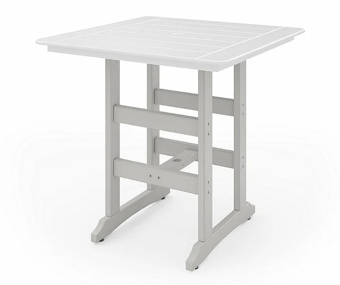 SoPoly 44" Savannah Square Bar Table in Heron Gray and Harbor Gray SAVB44-HE-HA