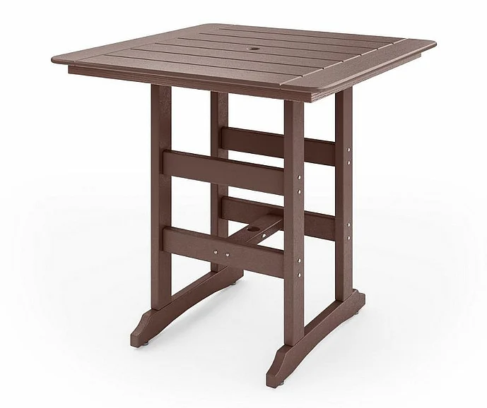 SoPoly 44" Savannah Square Bar Table in Pecan Brown SAVB44-PE-PE