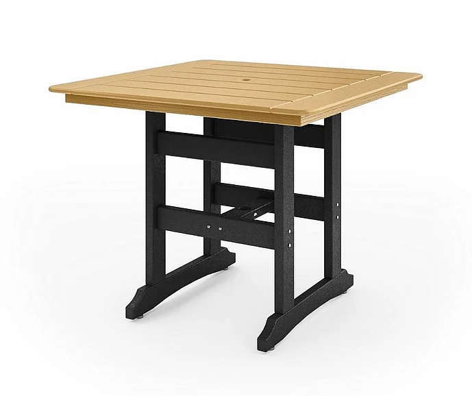 SoPoly 44" Savannah Square Counter Table in Black and Boardwalk Brown SAVC44-BL-BO