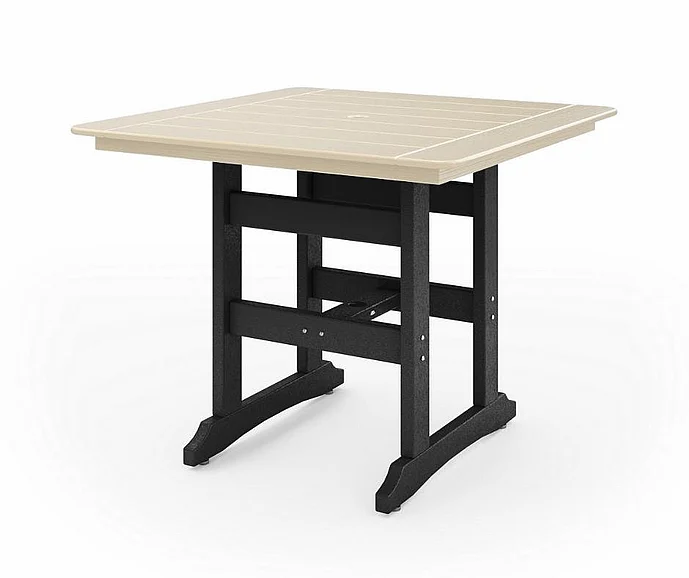 SoPoly 44" Savannah Square Counter Table in Black and Tybee Sand SAVC44-BL-TY
