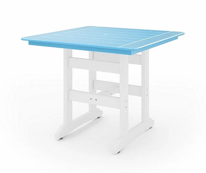 SoPoly 44" Savannah Square Counter Table in Destin and Summer Blue SAVC44-DE-SU