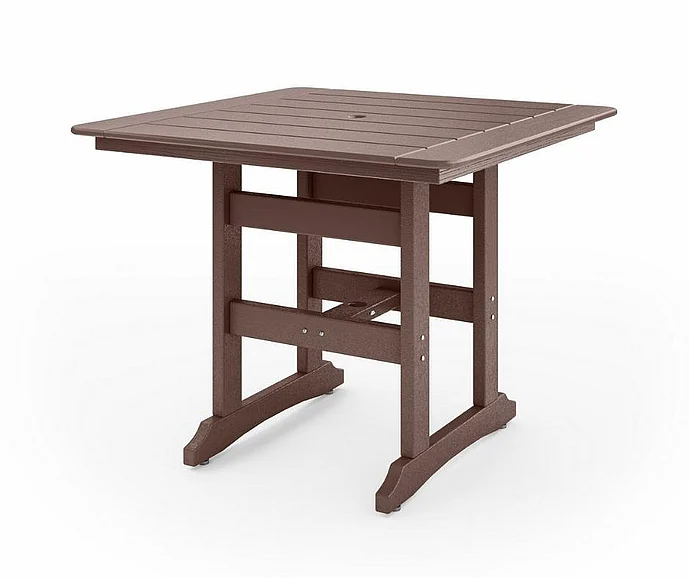 SoPoly 44" Savannah Square Counter Table in Pecan Brown SAVC44-PE-PE