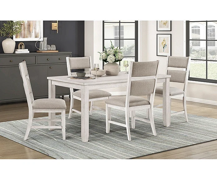 Homelegance Savile 5pc Dining Table Set in Antique White