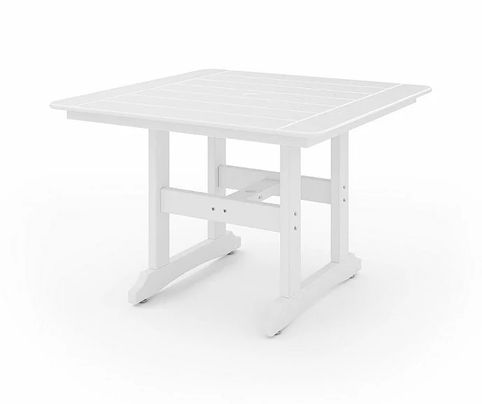SoPoly 44" Savannah Square Dining Table in Destin White SAVT44-DE-DE