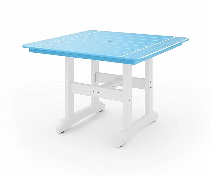 SoPoly 44" Savannah Square Dining Table in Destin and Summer Blue SAVT44-DE-SU