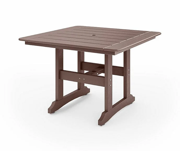 SoPoly 44" Savannah Square Dining Table in Pecan Brown SAVT44-PE-PE