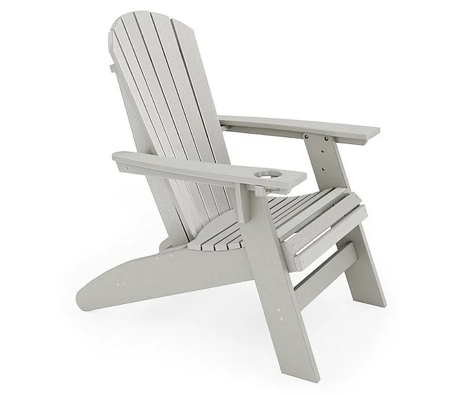 SoPoly St. Simons Curved Back Adirondack Chair in Heron Gray SCA001-HE-HE