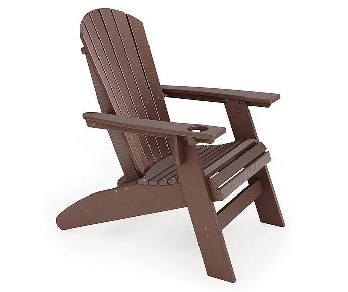 SoPoly St. Simons Curved Back Adirondack Chair in Pecan Brown SCA001-PE-PE