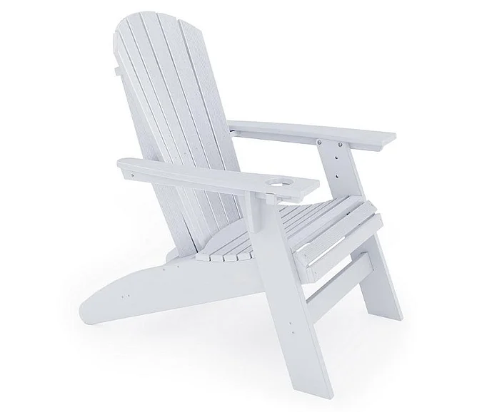 SoPoly St. Simons Curved Back Adirondack Chair in Stone Mountain Gray SCA001-ST-ST