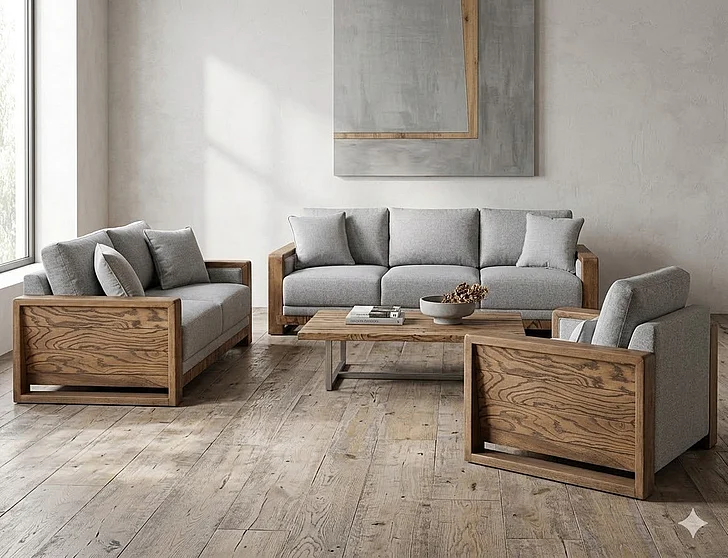 IFD Ancora 2pc Living Room Set in Gray