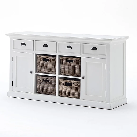 Nova Solo Halifax Buffet with 4 Baskets in White B189 PROMO