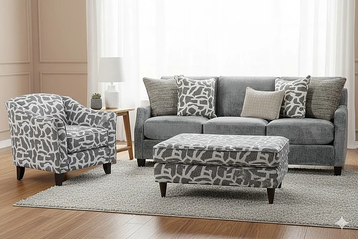Southern Motion Scarborough Steel 2pc Living Room Set in Blue