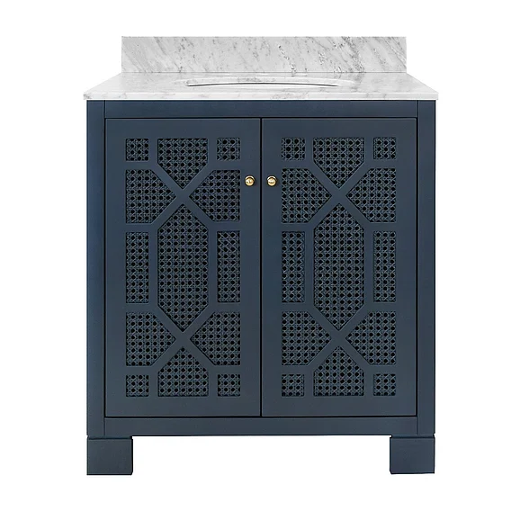 Worlds Away Schaffer Bath Vanity in Matte Navy Lacquer SCHAFFER NVY