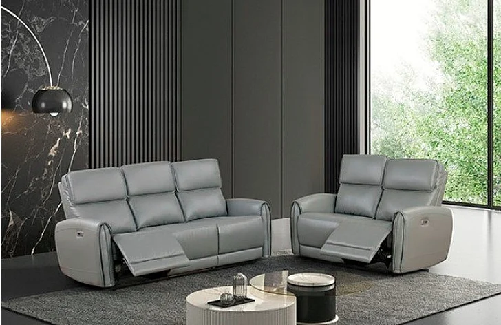 Furniture of America Schlieren 2pc Reclining Living Room Set in Gray