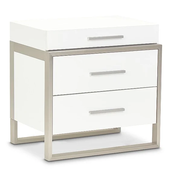 AICO Marquee Nightstand in Cloud White KI-MRQE040-108