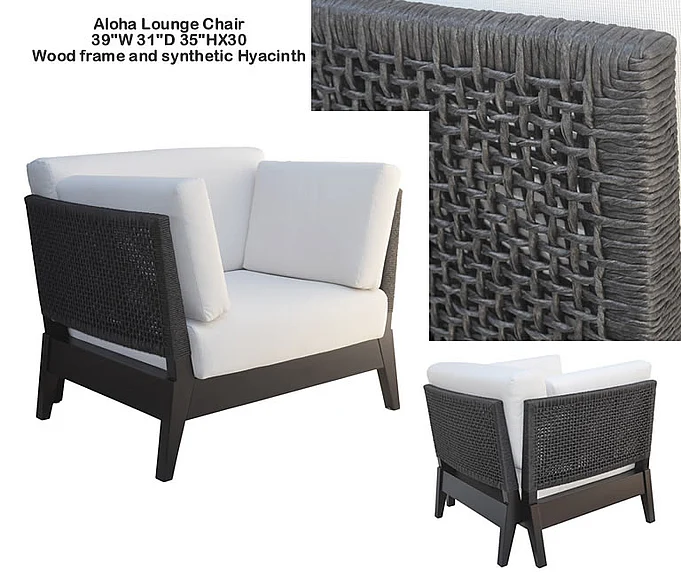 Indo Puri Aloha Lounge Chair in Espresso/White