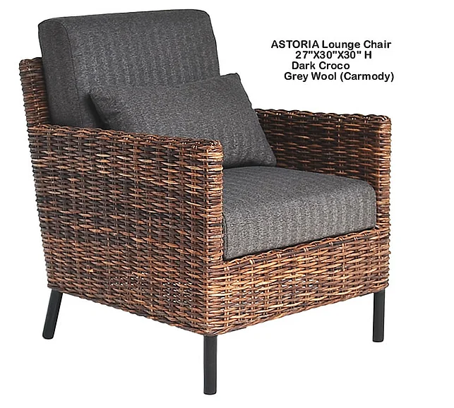 Indo Puri Astoria Lounge Chair in Dark Croco/Grey