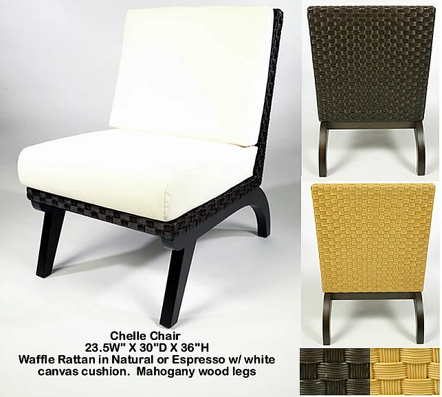 Indo Puri Chelle Armless Chair in Espresso/White