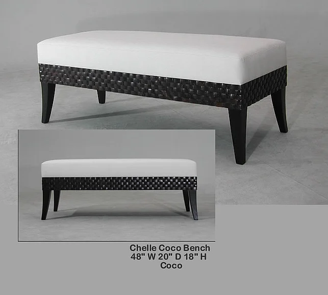 Indo Puri Chelle Cocoshell Bench in Espresso