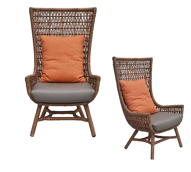 Indo Puri Kauai Tall Lounge Chair in Oak Brown Hyacinth
