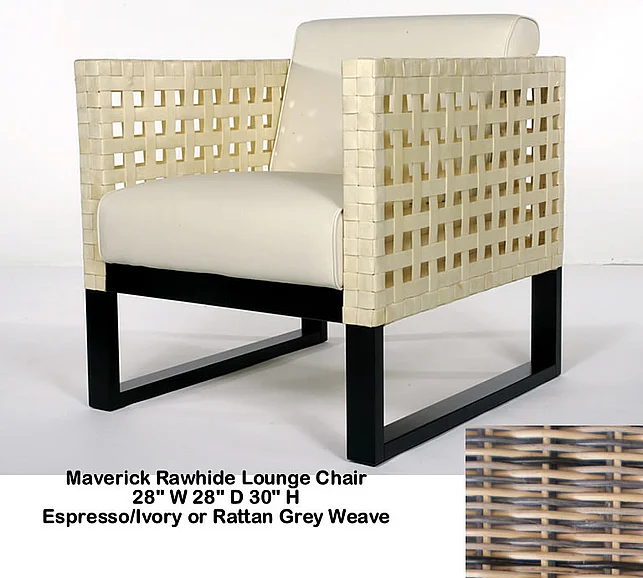Indo Puri Maverick Rawhide Lounge Chair in Espresso/Ivory