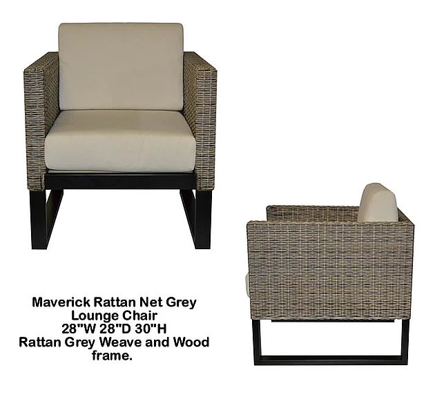 Indo Puri Maverick Rattan Lounge Chair in Grey