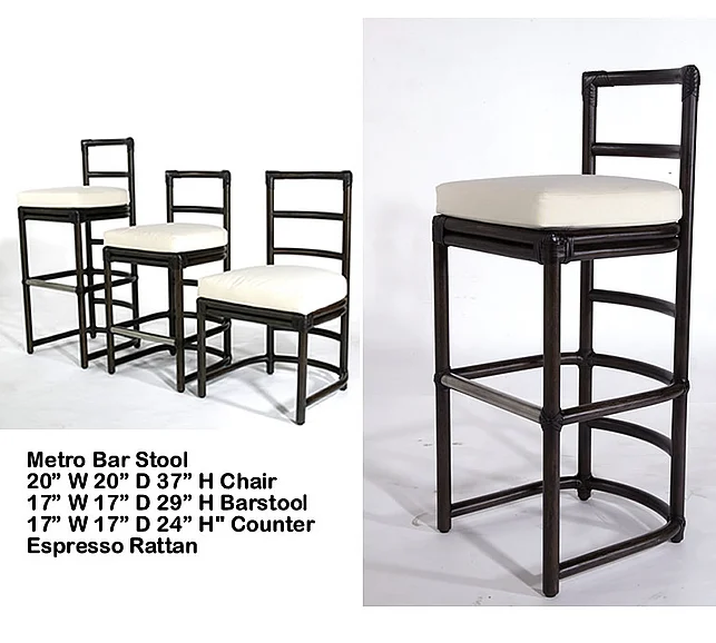 Indo Puri Metropolitan Barstool in Espresso (Set of 2)
