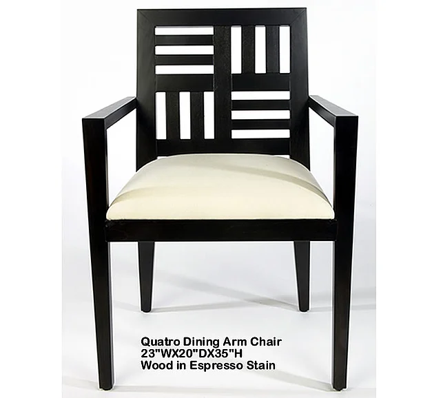 Indo Puri Quatro Arm Chair in Espresso (Set of 2)