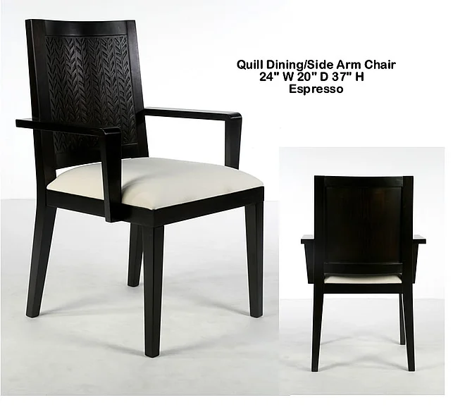 Indo Puri Quill Arm Chair in Espresso (Set of 2)