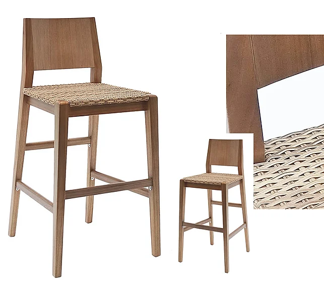 Indo Puri Valeria Bar Stool in Light Beige (Set of 2)