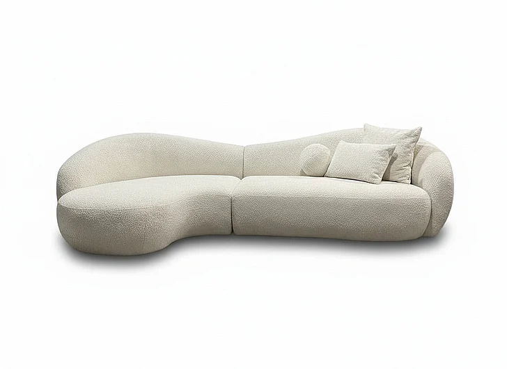 Mobital Loop 2-Piece Sectional Chaise Facing Left Doodle Blanco Fabric SEL-LOOP-DOBL-2PCS