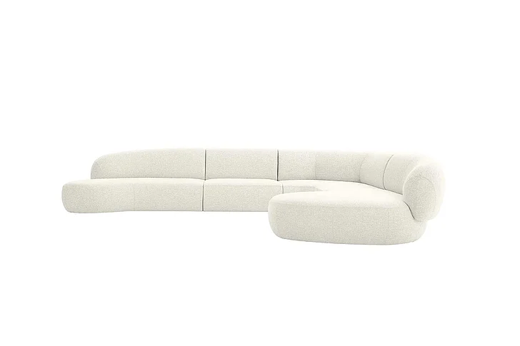 Mobital Moritz 4-Piece Sectional in Licorice Alabaster Fabric