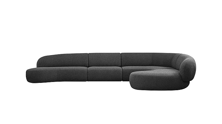 Mobital Moritz 4-Piece Sectional in Licorice Boucle Fabric