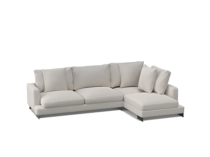 Mobital Weekender Chaise RSF Sectional Eggshell Fabric SER-WEEK-EGGS-PCBLA
