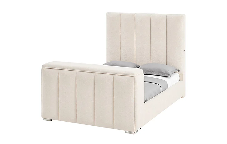 Global Furniture Serenity Buff Queen Bed with Speaker, TV Lift and Fireplace SERENITY-BUFF-QB W/SPKR TV LIFT FP