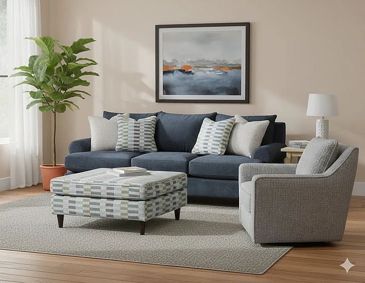 Southern Motion Elise Ink/Newton Spray 7005 2pc Living Room Set in Grey