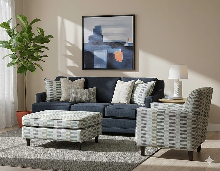 Southern Motion Elise Ink 7000 2pc Living Room Set in Grey