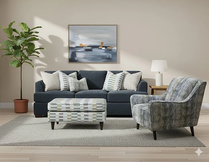 Southern Motion Elise Ink/Karoo Mystic 7903 2pc Living Room Set in Grey