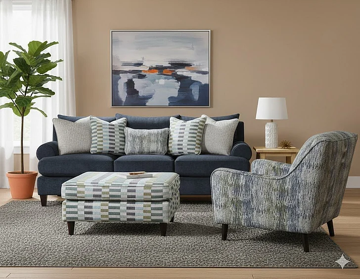Southern Motion Elise Ink/Karoo Mystic 7005 2pc Living Room Set in Grey