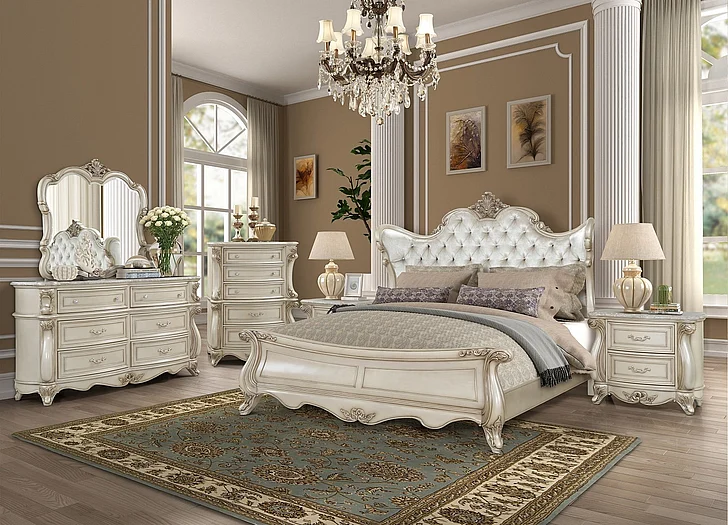 New Classic Furniture Monique 2pc Panel Bedroom Set in Champagne