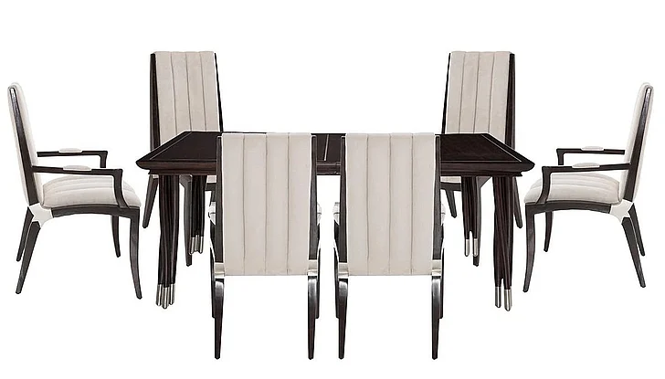 AICO Paris Chic 5pc Rectangular Dining Room Set in Espresso