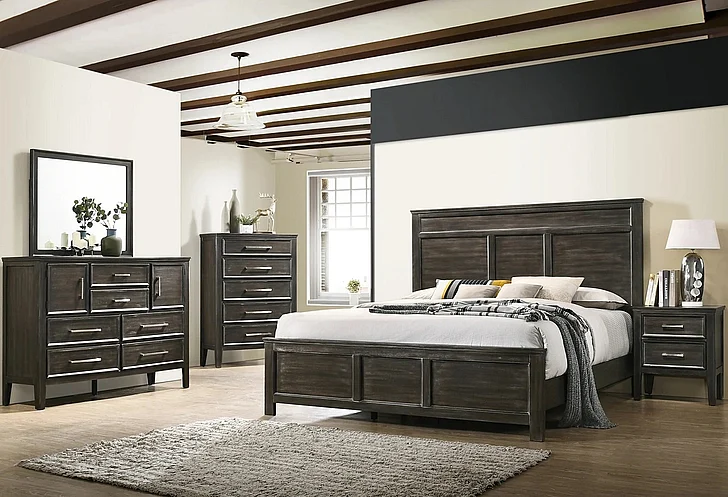 New Classic Furniture Andover 5pc Bedroom Set in Nutmeg