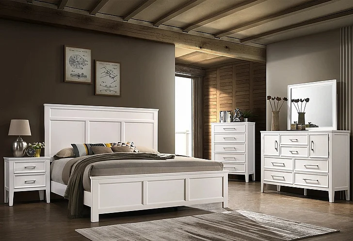 New Classic Furniture Andover 4pc Bedroom Set in White